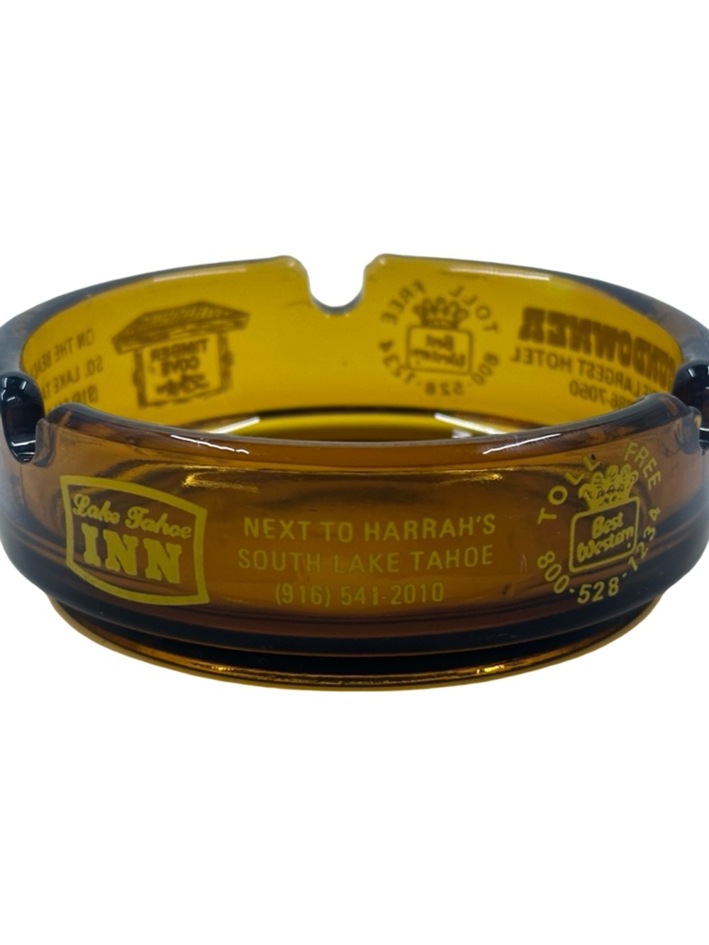 Vintage Casino Sundowner Hotel Lake Tahoe Inn Best Western Amber Glass Ashtray
